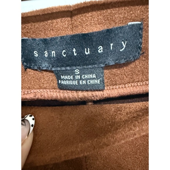 Sanctuary Brown Abbey Leggings Pullover Ankle Slit Faux Suede Size Small - Picture 9 of 10